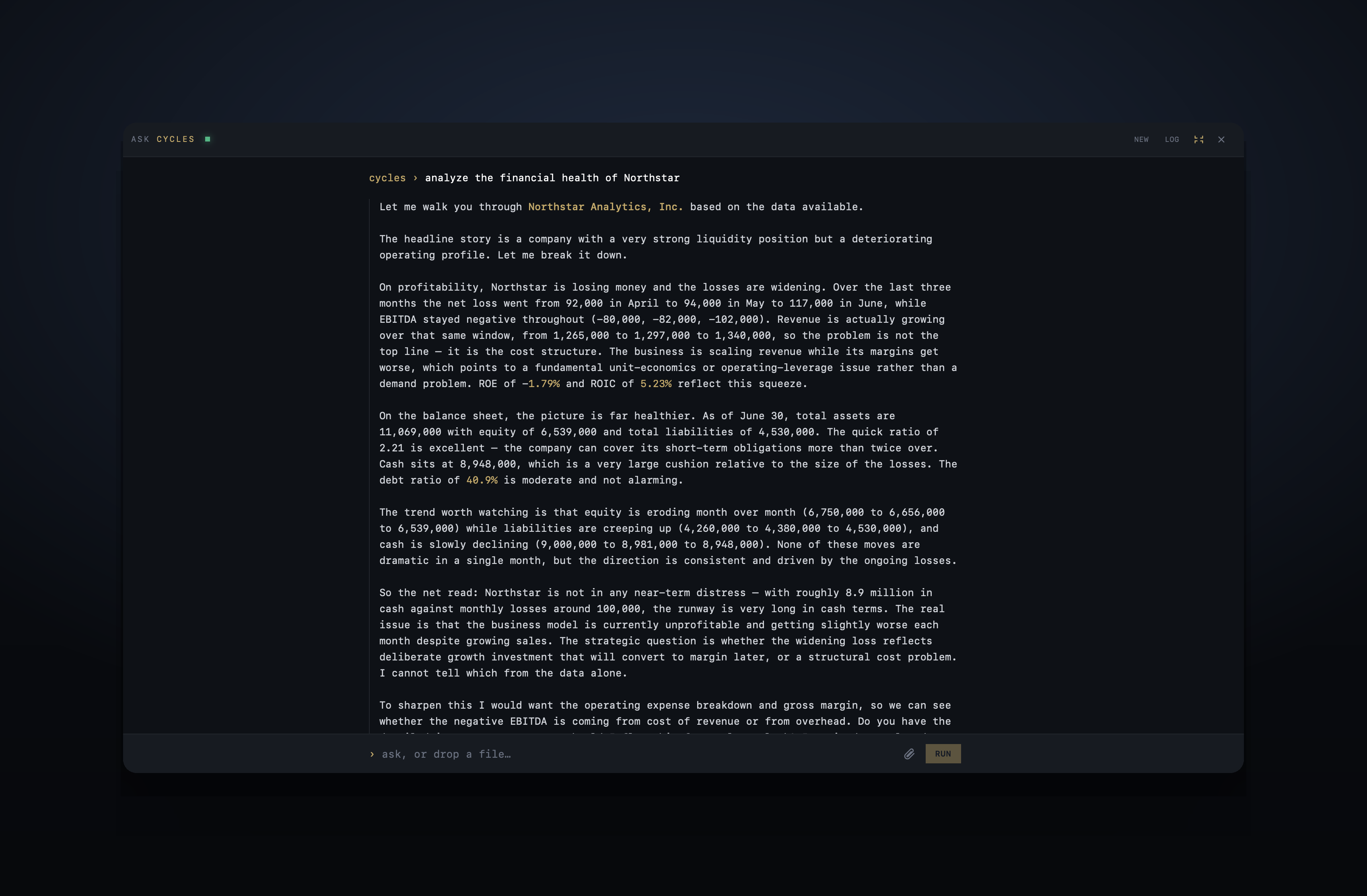Ask Cycles reasoning